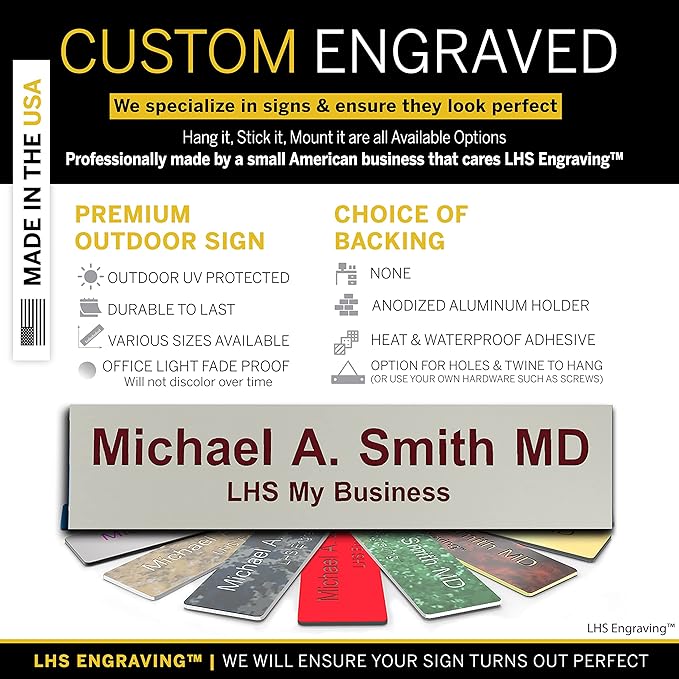 Personalized Name Plate with Choice of Mounting Holders - Image 2