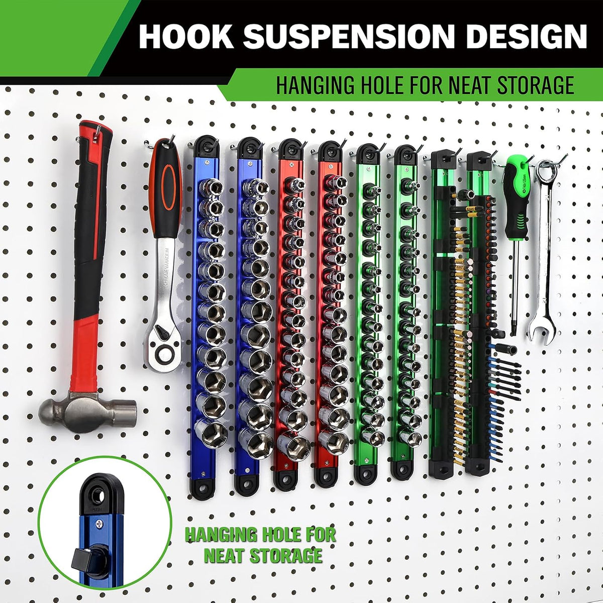 8-Piece Magnetic Socket & Bit Organizer Kit, 1/4'' 3/8'' ...