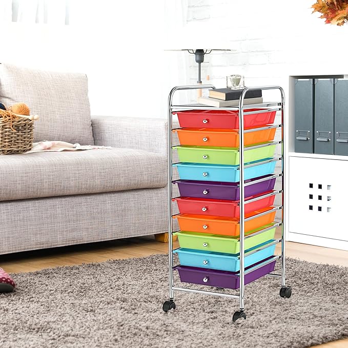 GLACER 10 Drawers Rolling Cart, Storage Cart - Image 9