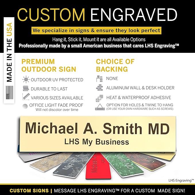 Engraved Name Plates for Door Sign Personalized Ivory Plastic Plaque - Image 3