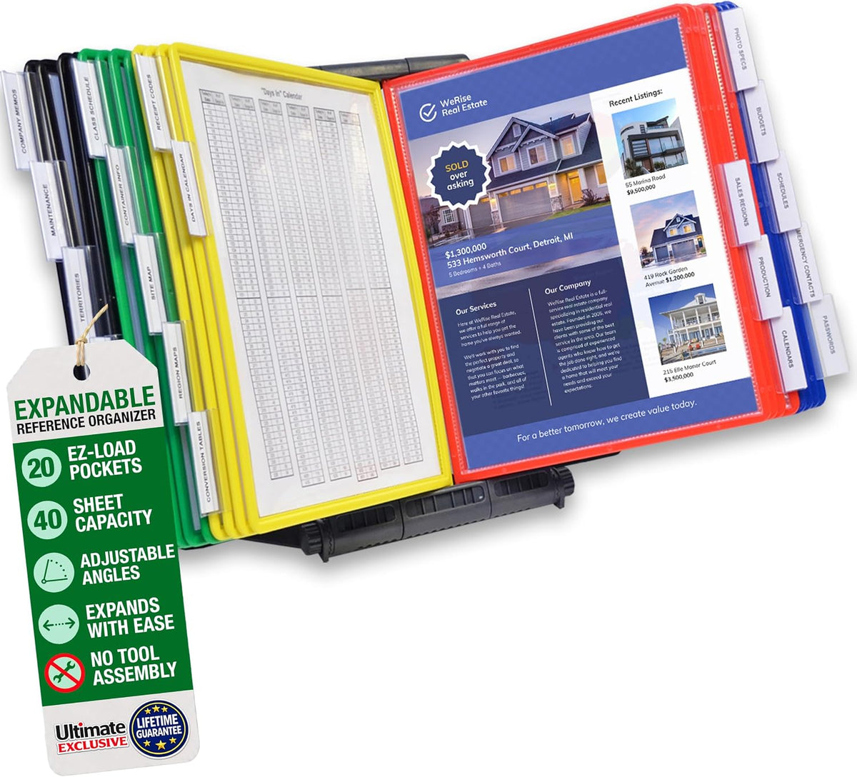 ultimate office adjustaview expandable desk reference display organizer, main product view