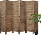 Room Dividers and Folding Privacy Screens, Wood Louvered Separators Divider Wall by Svimi