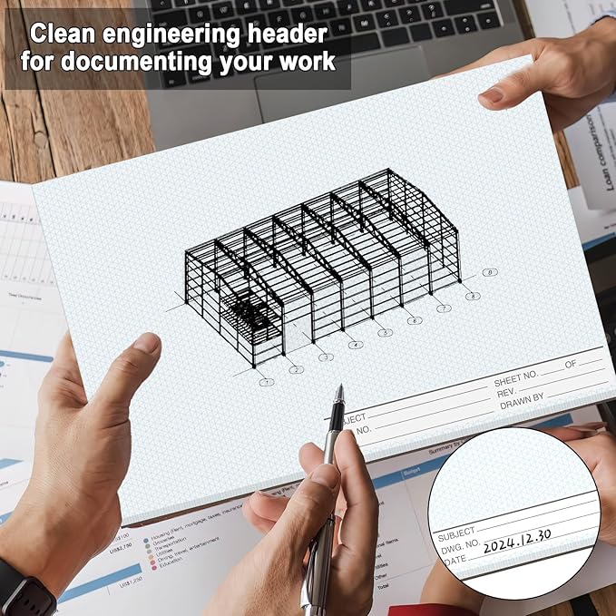 1 Pack 50 Sheets 11" x 17" Isometric Graph Paper Pad Landscape - Image 4