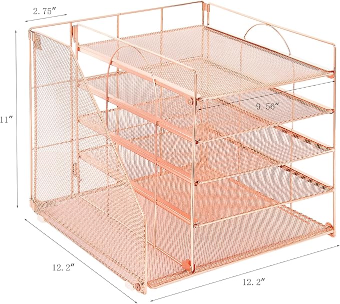 LEKETREE Desk Organizers and Accessories, 5-Tier Paper Letter Tray Organizer - Image 4