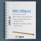 U.S. Art Supply 11"x14" Mixed Media Sketchbook, 2 Pack, 98 lb - Image 3
