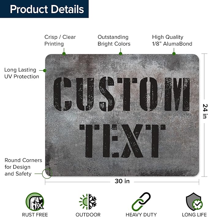 Custom Sign, Custom Street Sign, 11 Font Colors, 13 Font Styles, 4 Hole Options - Image 6
