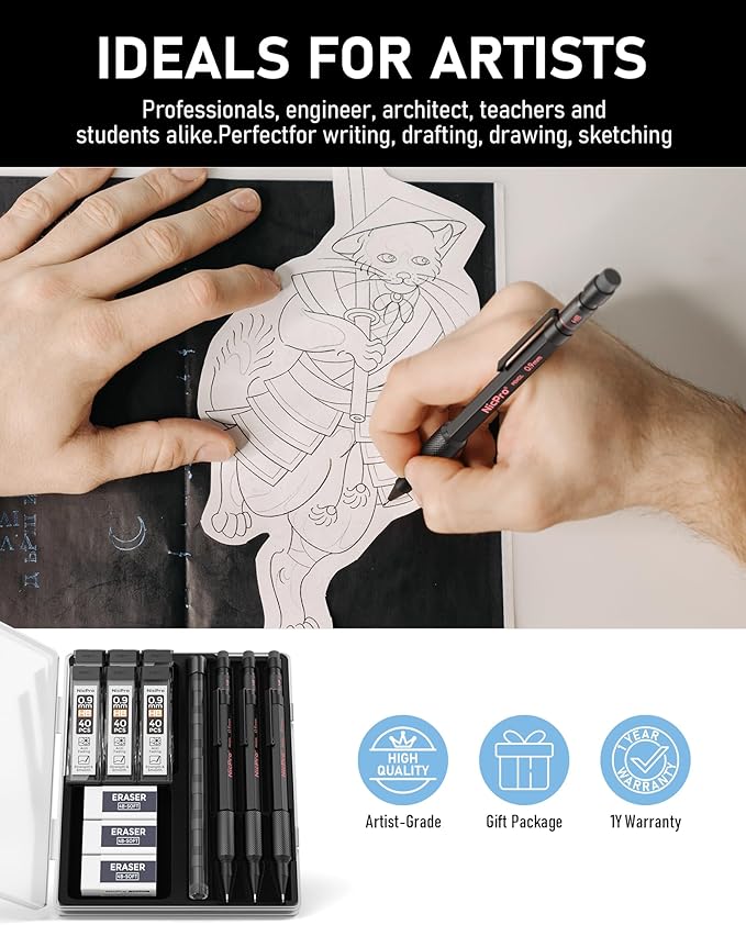 Nicpro 0.9 Metal Mechanical Pencil Set - Image 7