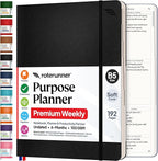 Roterunner Purpose Planner Notebook B5 7.5”x9.8” Undated 2026 Daily Weekly and by Roterunner