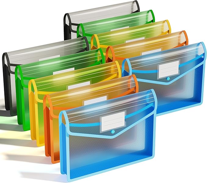 ThinkTex Plastic Expanding File Folder, Transparent envelopes by ThinkTex