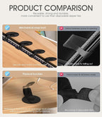 Nearockle Cable Management Under Desk, Adjustable Self-Adhesive Silicone Cable - Image 3