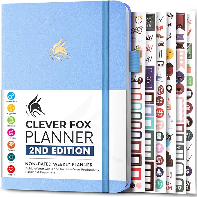 Clever Fox Planner 2nd Edition – Colorful Weekly & Monthly Goal Planner by CleverFox