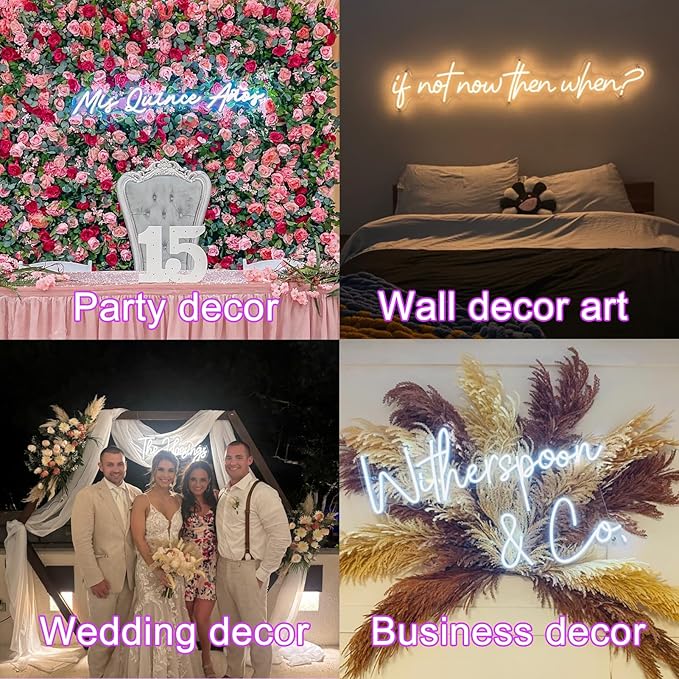Custom Neon Sign Wedding Last Name, Plug/Battery Operated Neon Lights - Image 5