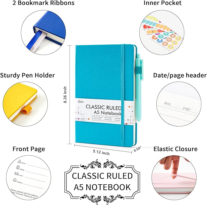 feela Notebooks Journals Bulk, Hardcover Notebook Classic Ruled Journal Set - Image 2