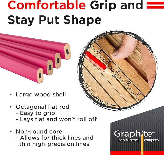 GRAPHITE Hard Lead Carpenter Pencils Bulk - Image 6