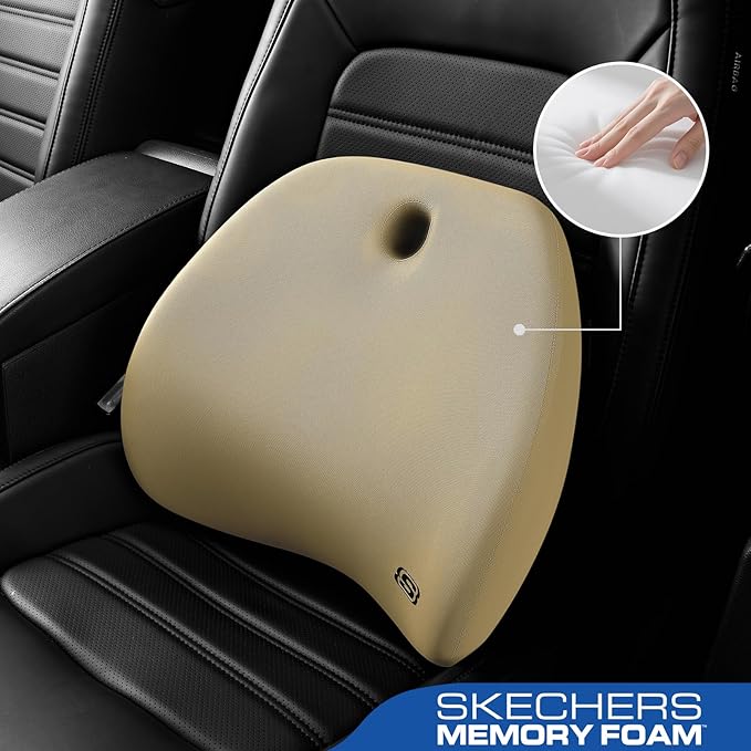 Skechers Lumbar Support Pillow for Office Chair, Memory Foam Lumbar Pillow - Image 2