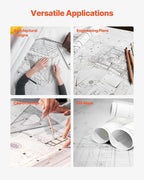 VEVOR Wide Format Paper, 30 in x 500 ft Plotter Roll, 2 Rolls CAD Bond Rolls - Image 6