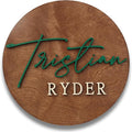 Custom Round Nusery Name Sign, Personalized 3D Baby Name Announcement Sign by Obsidian+Home+Creations