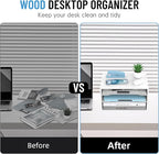 SHARKWOODS Wood Desk Organizer, 3 Tier Paper Tray Organizer - Image 6