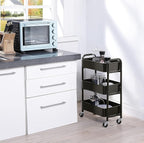 SunnyPoint 3-Tier Delicate Compact Rolling Metal Storage Organizer - Image 4