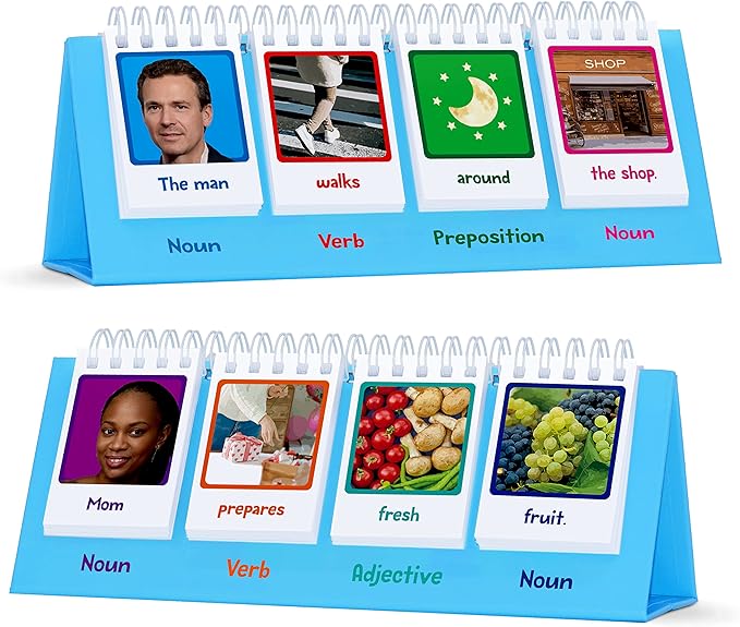Sentence Flip Charts, 80 Double Sided Cards in Noun/Verb/Adjective/Preposition by SpriteGru