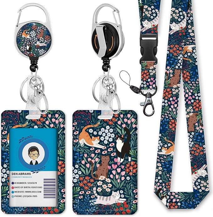 Giancomics Floral Cats Lanyards by Giancomics
