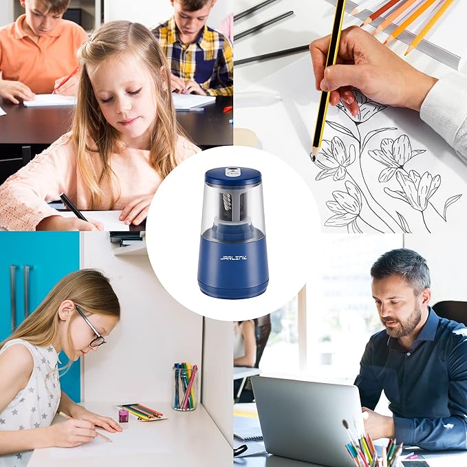 JARLINK Electric Pencil Sharpener, Heavy-Duty Helical Blade to Fast Sharpen - Image 8