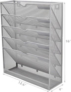 EASEPRES Mesh Wall File Organizer 6 Tier Vertical Mount Hanging Holder Magazine - Image 2