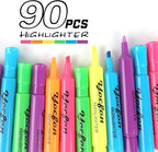 Yocfon Highlighters 90 Pack, Chisel Tip, Tank Style Highlighters Assorted - Image 2