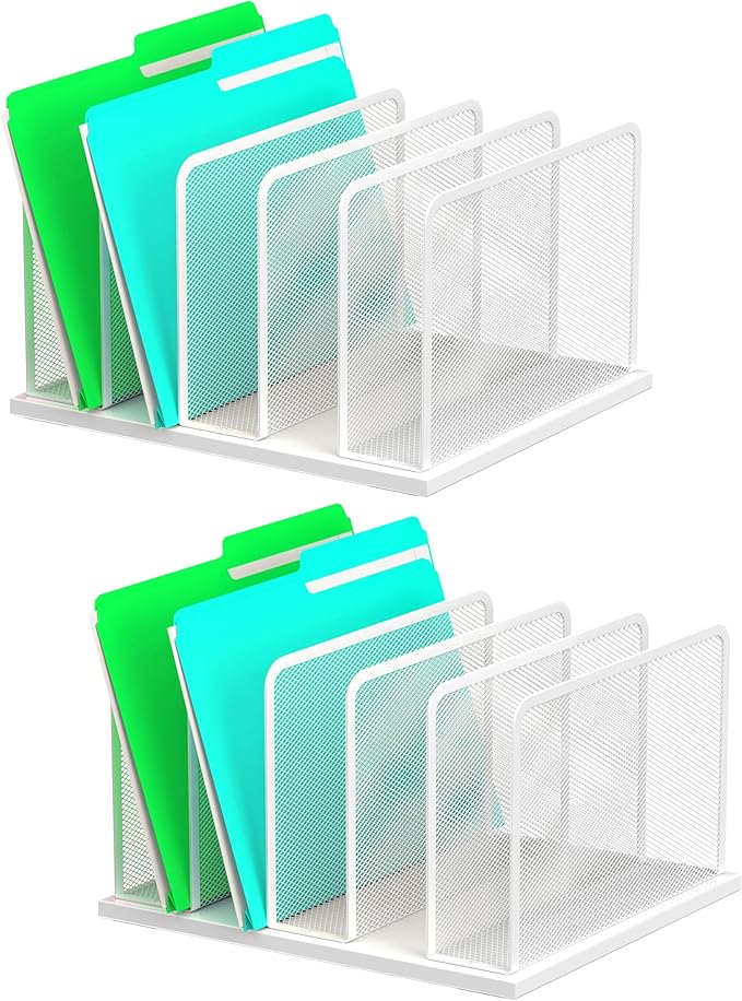 Kuntine.B Desk File Organizer Upright Mesh Desktop Organizer File Sorter Office by KuntineB