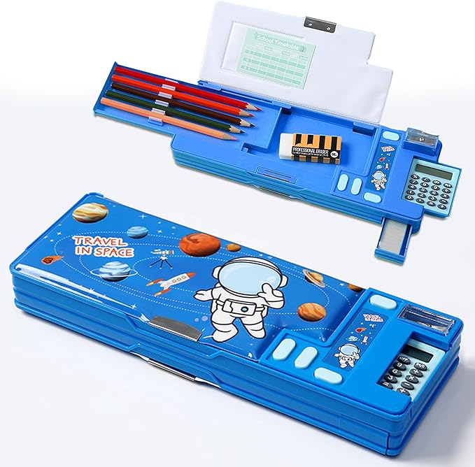 Ristpal Pop Up Multifunction Pencil Case, Cute Cartoon Pen Box Organizer by Ristpal