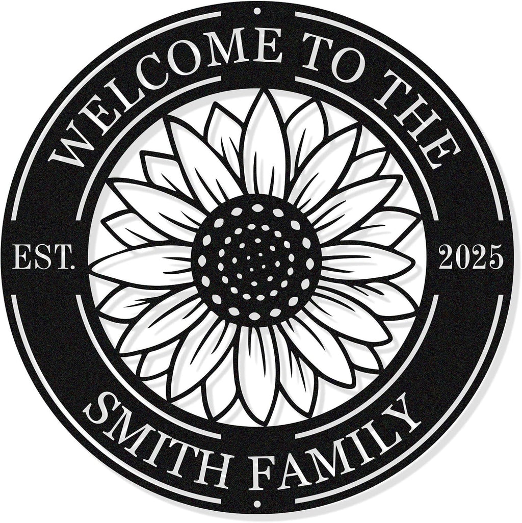 Custom Metal Sunflower Welcome Sign Personalized Sunflower Metal Sign, Welcome