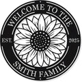 Custom Metal Sunflower Welcome Sign Personalized Sunflower Metal Sign, Welcome