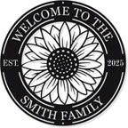 Custom Metal Sunflower Welcome Sign Personalized Sunflower Metal Sign, Welcome