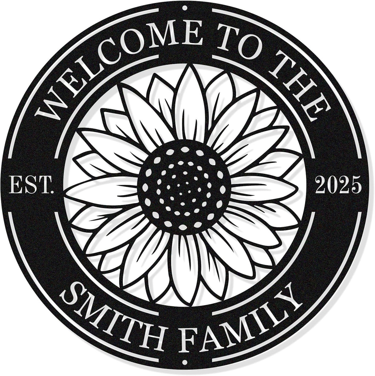 Custom Metal Sunflower Welcome Sign Personalized Sunflower Metal Sign, Welcome