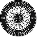 Custom Metal Sunflower Welcome Sign Personalized Sunflower Metal Sign, Welcome by HYTSIGN