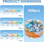 NEEWAY 100 Count Binder Clips Assorted Sizes, Paper Binder Clips, Metal Paper - Image 2