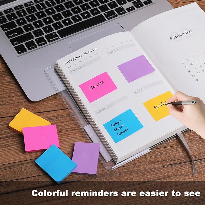 Mini Sticky Notes 1.5x2 in, 10 Colors Bright Small Sticky Notes Pad Strong - Image 6