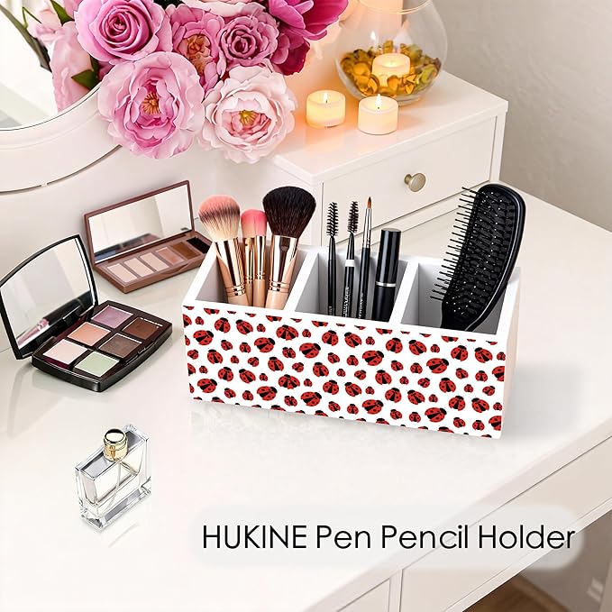 HUKINE Red Ladybug Pen Holder for Desk Decoration, Ladybug Gifts for Women - Image 3