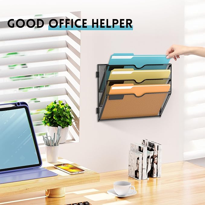 SUPEASY Wall File Organizer Mesh Office Mail Holder, Hanging Wall Organizer - Image 5