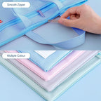 Pendancy Mesh Zipper Pouch 11x13.7 in, A4 Size Foldable Document Storage - Image 3