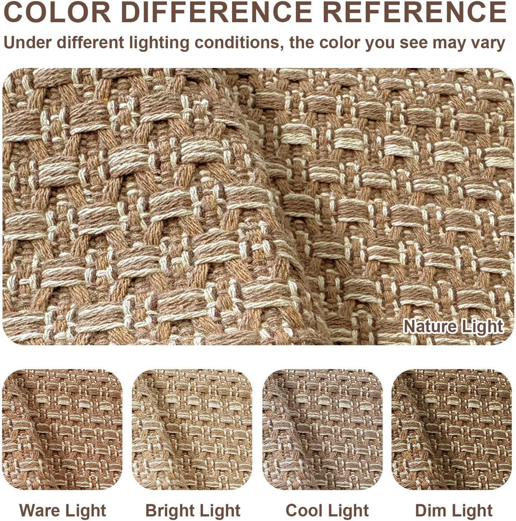 tan brown faux jute runner rug 2x6 ft,braided, view 9