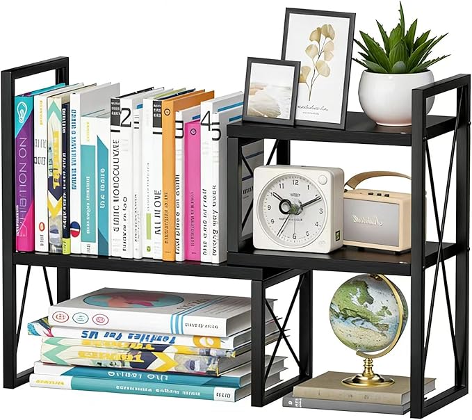 Yelinkws Desktop Shelf Organizer, Small Bookshelf by Yelinkws