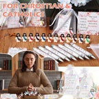 Cinnvoice 24 Set Christian Bulk Gifts for Women, Little Jesus Figures, Bible Verse Pens Gift with Prayer Cards, Religious Vbs Scripture for Easter Sunday Church Inspirational Supply (Floral Style)