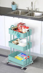 Simple Houseware 3-Tier Heavy Duty Metal Utility Rolling Cart - Image 5