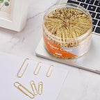 NEEWAY 500pcs Gold Paper Clips Assorted Sizes Small, Medium and Large Paperclips - Image 4