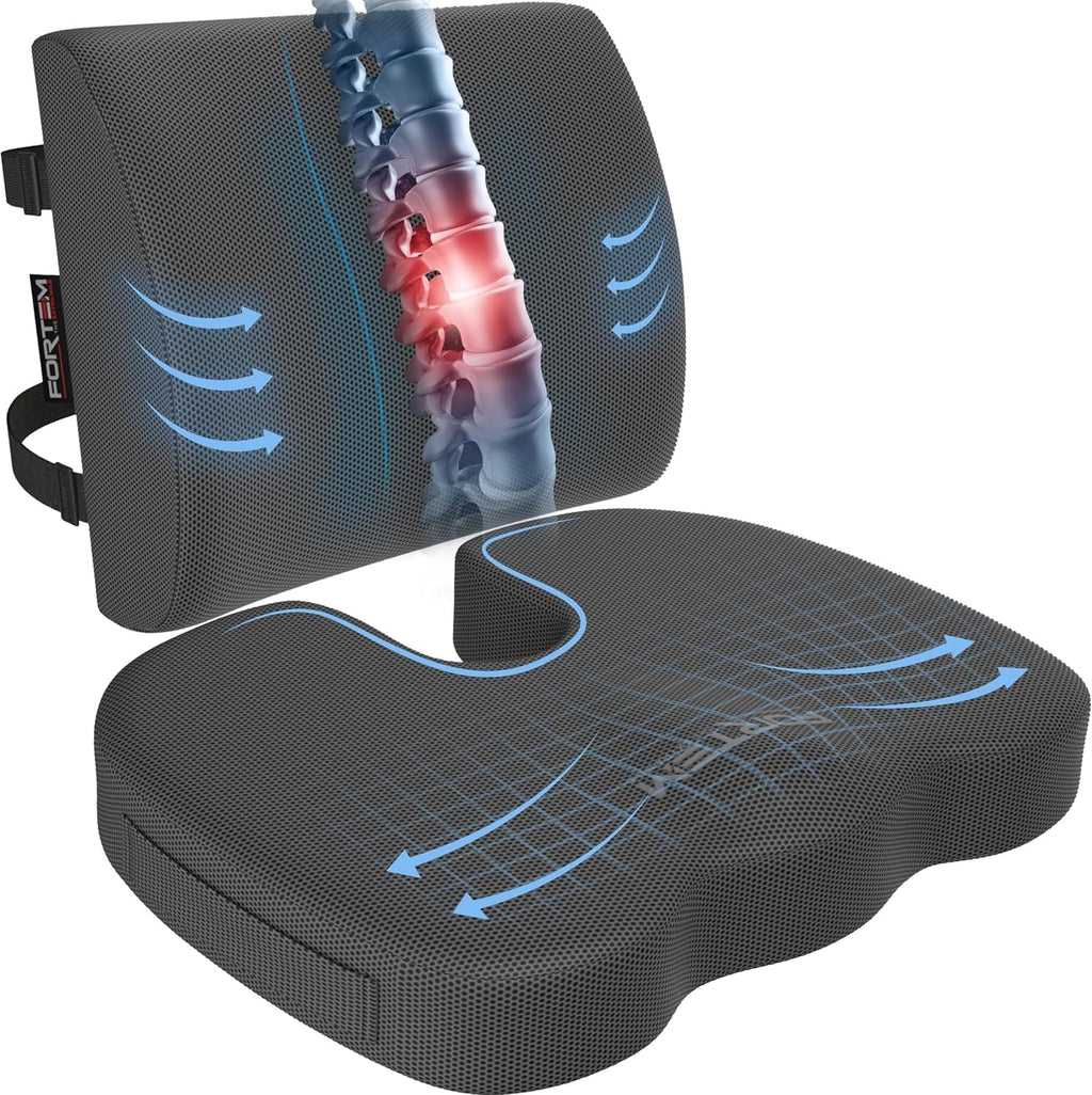FORTEM Seat Cushion, Office Chair Cushion, Lumbar Support Pillow