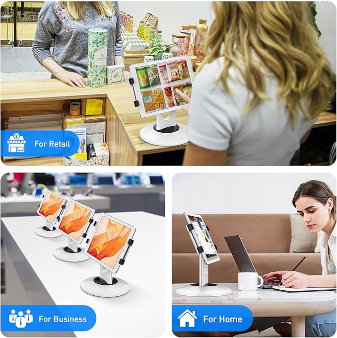 AboveTEK Retail Kiosk iPad Stand, 360° Rotating Commercial POS Tablet Stand - Image 2