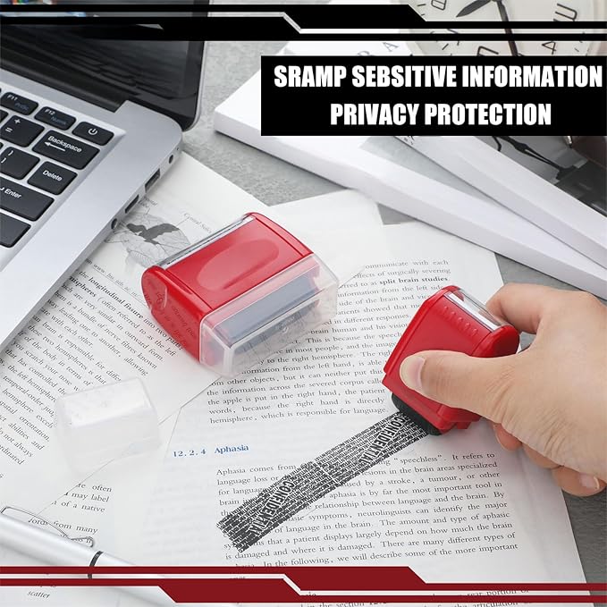 Nezyo 2 Pack Identity Protection Roller Stamp Identity Theft, Confidential - Image 4