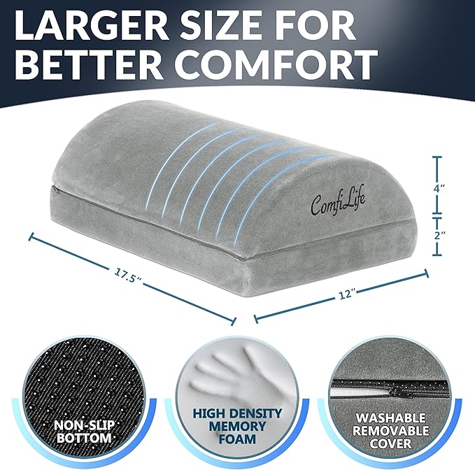 ComfiLife Foot Rest for Under Desk at Work – Adjustable Height Memory Foam Foot - Image 4