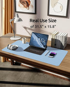 YSAGi Leather Desk Protector, Office Mat, Large Mouse Mat, Non-Slip PU Leather - Image 5